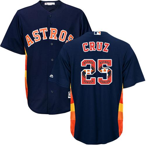 Astros #25 Jose Cruz Navy Blue Team Logo Fashion Stitched MLB Jersey - Click Image to Close